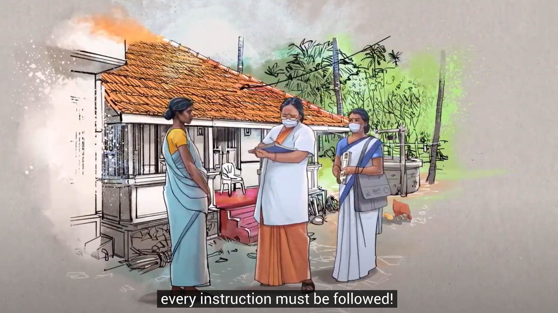 rural doctor instructing women