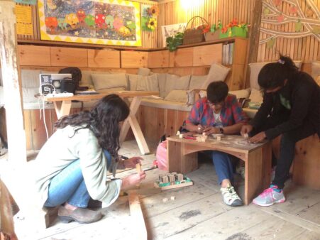 Making of some custom dice using scrap wood at Marpha Foundation, Nepal, 2016-2