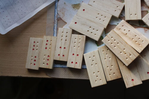 My first set of chinese dominoes made using scrap wood collected from student workshop at NID, 2010