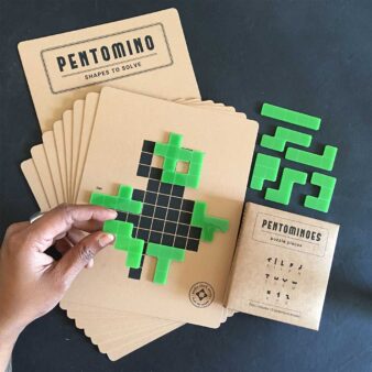 Pentominoes Shape Cards is a set of 9 double side screen printed cards that comes with 12 pentomino shapes-2