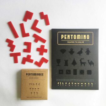 Pentominoes Shape Cards is a set of 9 double side screen printed cards that comes with 12 pentomino shapes