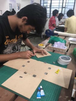 Some of my students at prototyping a game during a workshop at Srishti School of Art, Design and Technology, Bangalore, 2019